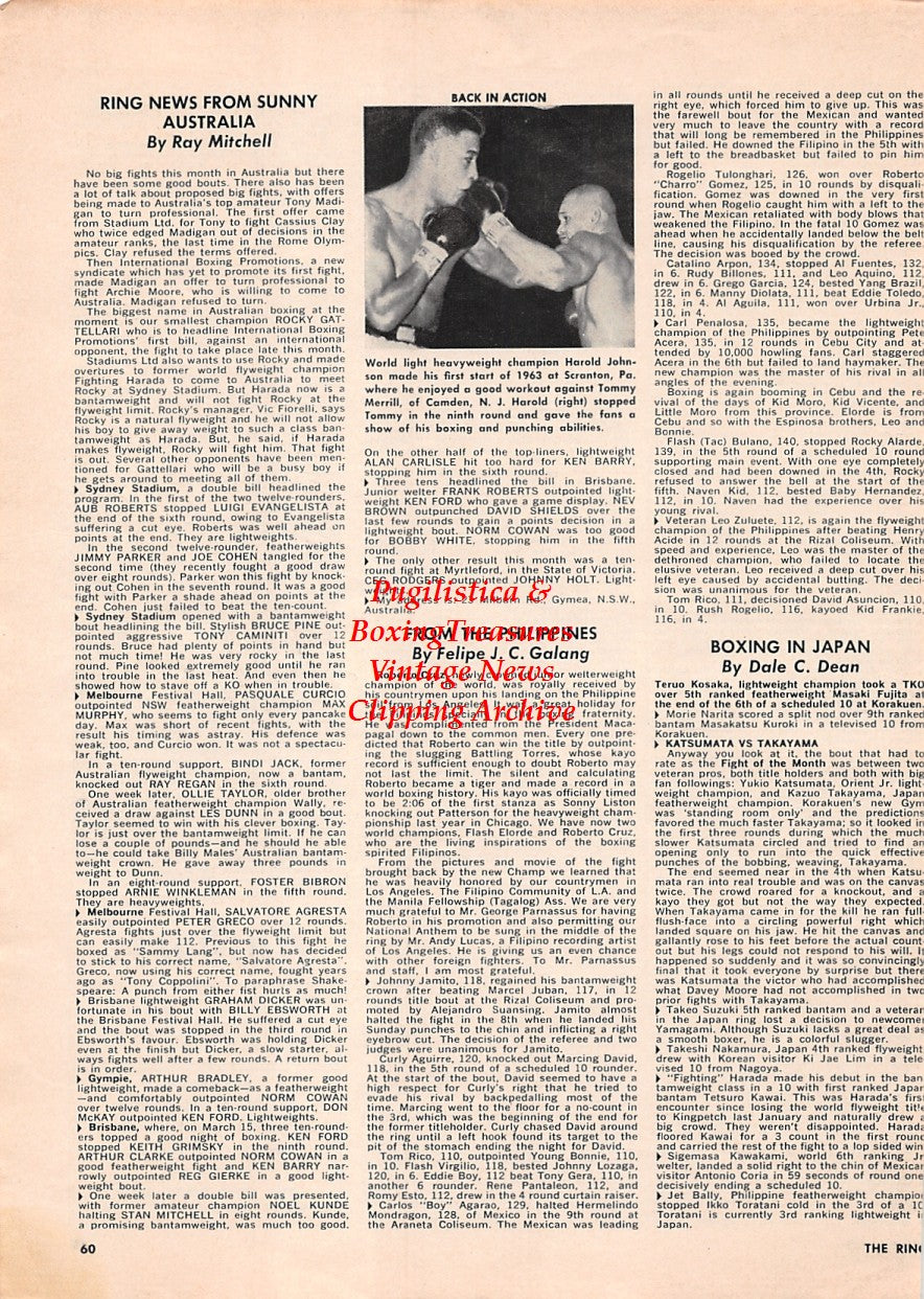 Boxing News Clipping #1680 - Harold Johnson vs. Tommy Merrill