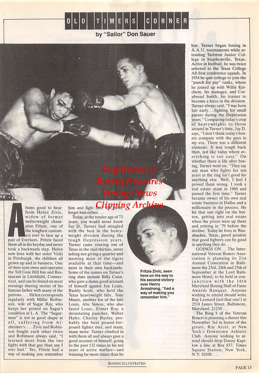 Boxing News Clipping #1685 - Fritzie Zivic vs. Henry Armstrong, Frankie Genaro
