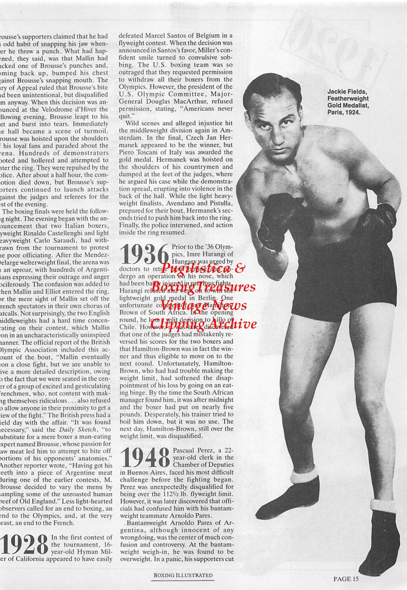 Boxing News Clipping #1686 - Harry Mallin, Jackie Fields