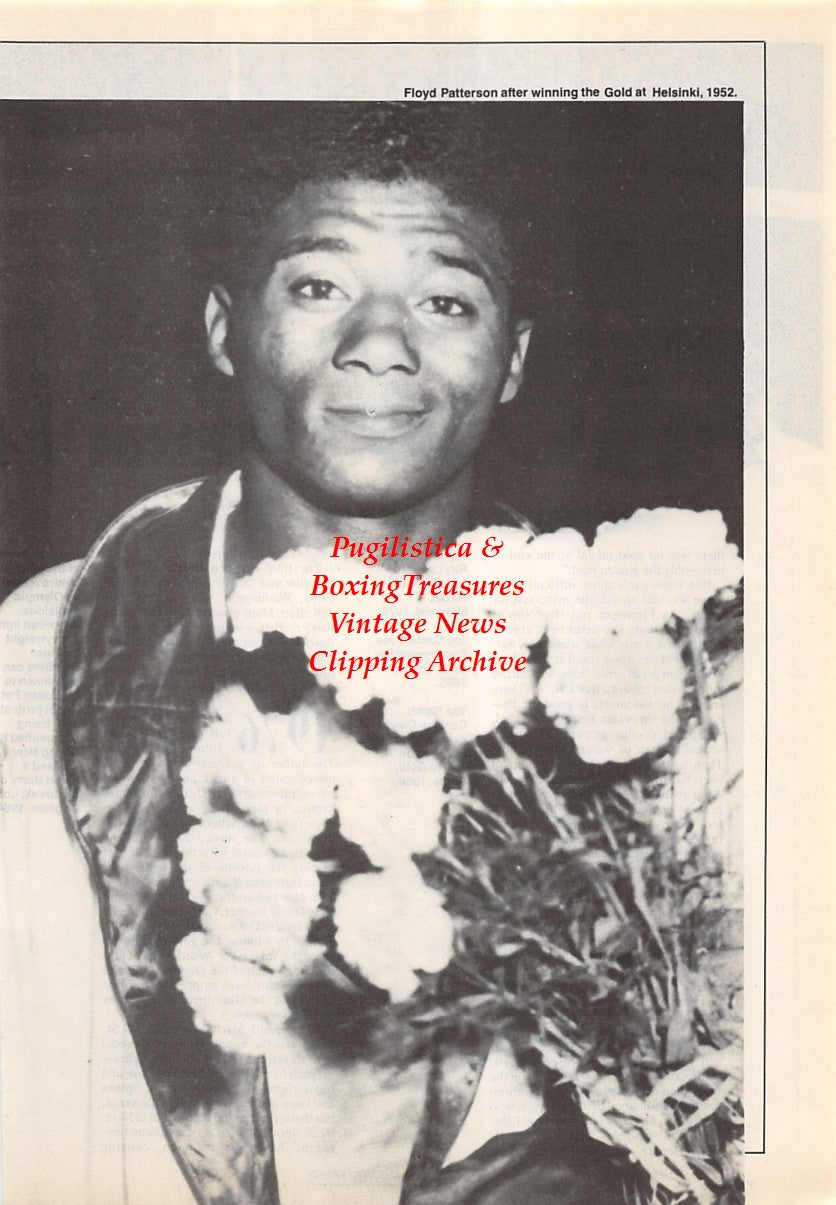 Boxing News Clipping #1689 - Floyd Patterson & Sugar Ray Leonard as Olympians