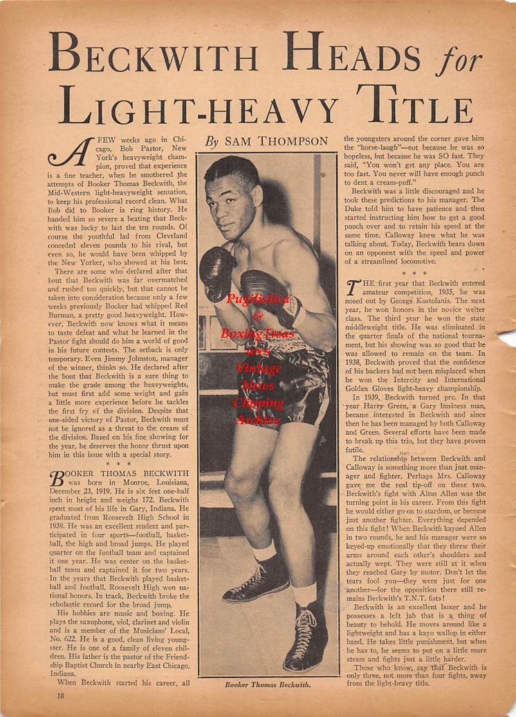 Boxing News Clipping #169 - Ron Richards, Mickey Miller, Booker Beckwith