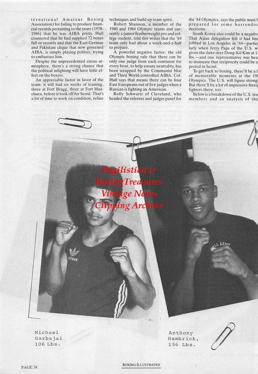 Boxing News Clipping #1697 - Michael Carbajal, Anthony Hembrick, Arthur Johnson, Kenny Gould