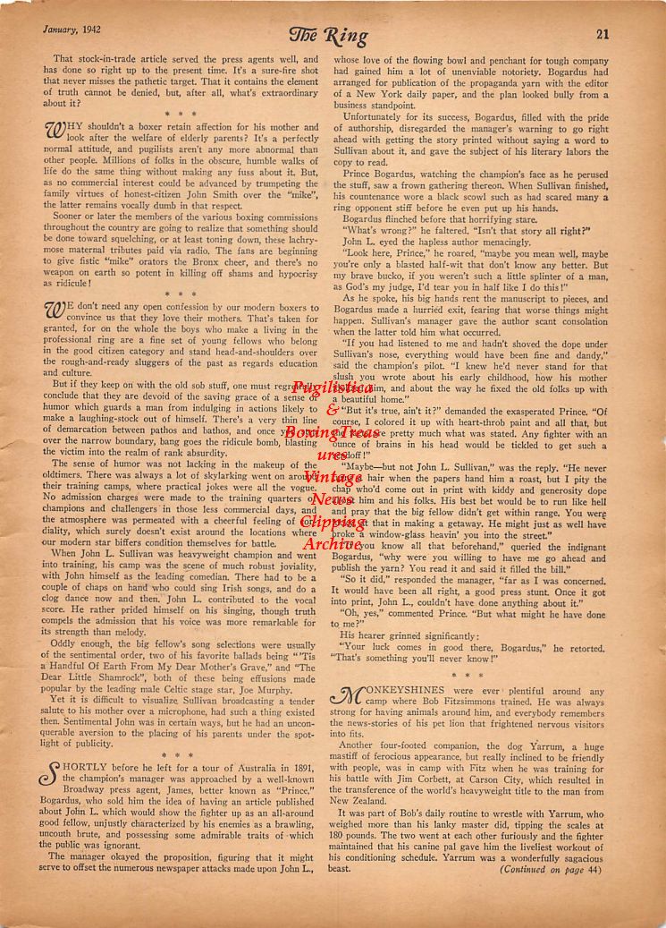 Boxing News Clipping #170 - Herbie Katz, Joey Maxim, Pete DeRuzza, Larry Cisneros