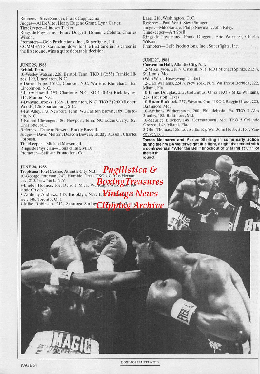 Boxing News Clipping #1704 - Marlon Starling vs. Tomas Molinares