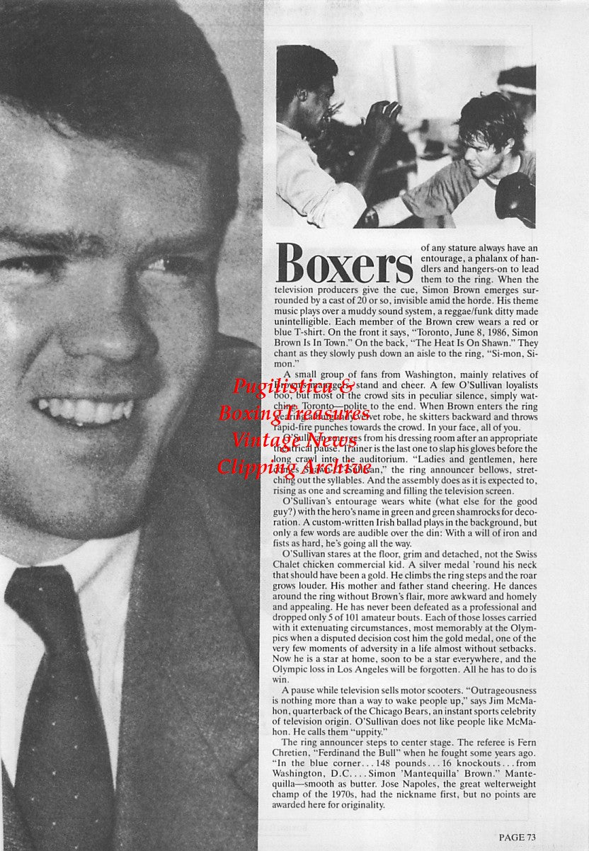 Boxing News Clipping #1710 - Shawn O'Sullivan at 1984 Olympic Games