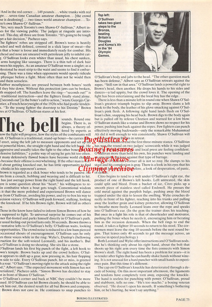 Boxing News Clipping #1711 - Shawn O'Sullivan