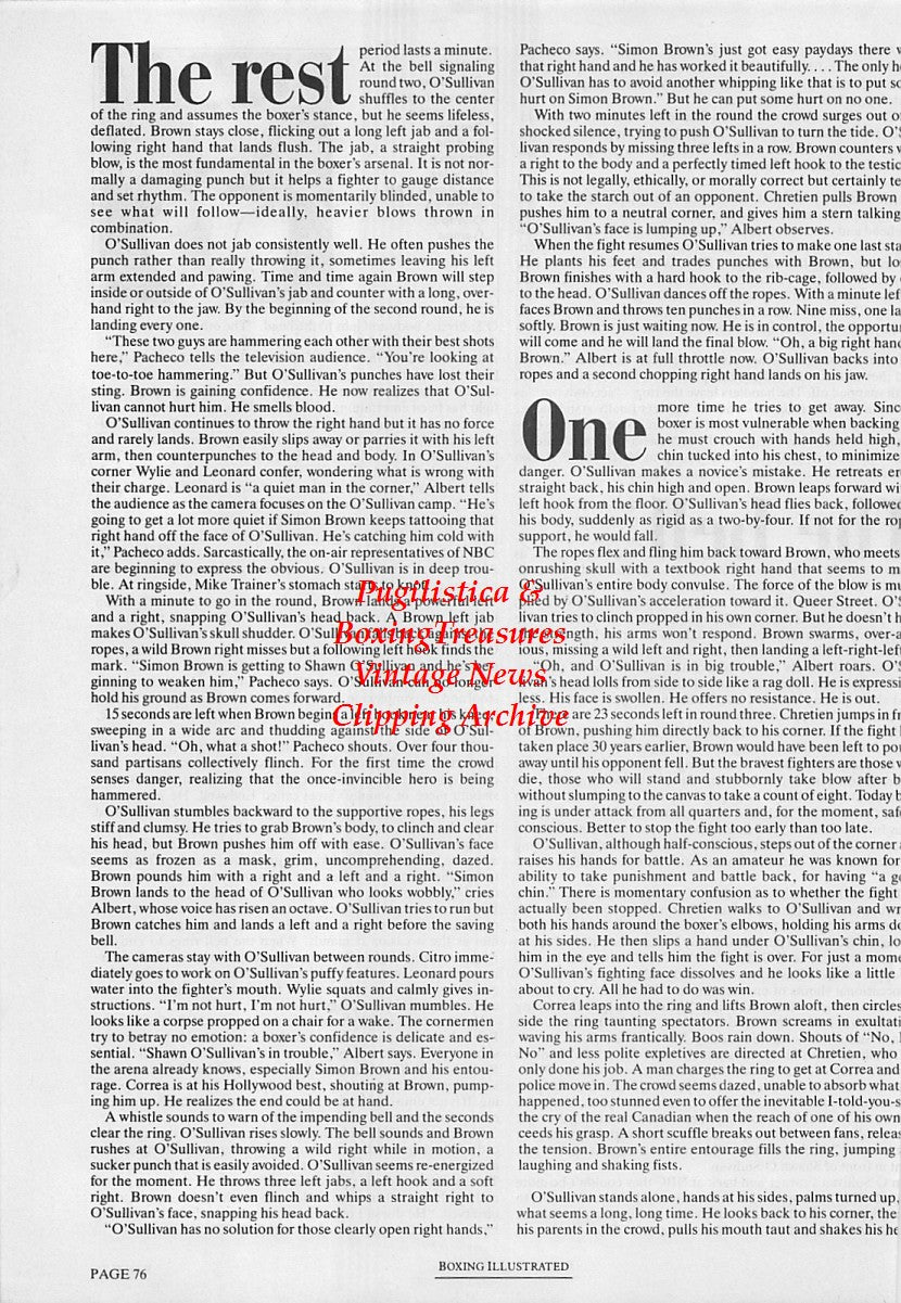 Boxing News Clipping #1711 - Shawn O'Sullivan