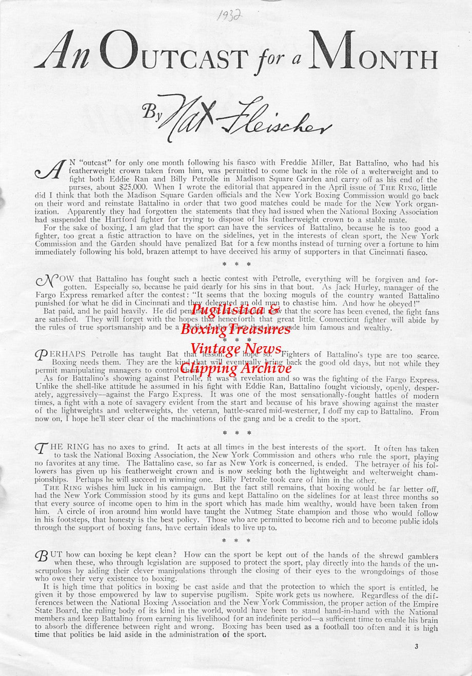 Boxing News Clipping #1719 - Ernie Schaaf, Primo Carnera
