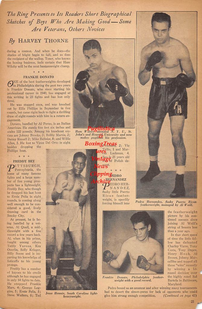 Boxing News Clipping #172 - Max Baer vs. Lou Nova, Ham Wiloby, Jesse Hennie, Pedro Hermandez, Frankie Donato