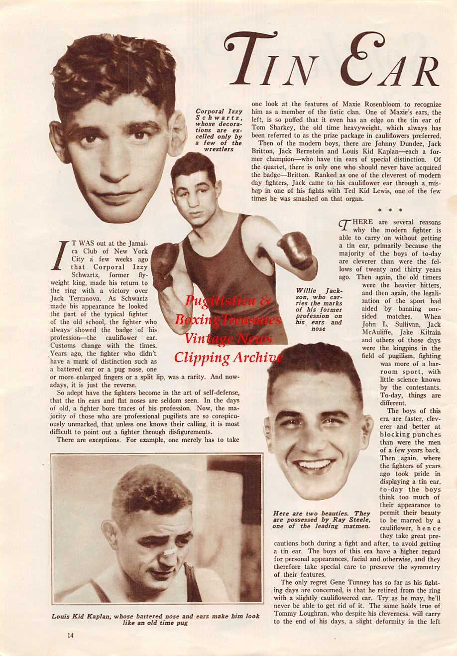 Boxing News Clipping #1724 - Spike Webb, Al Martin, Snooks Campbell, Pete Powell, Junior Hitch, Edwin Dunaway, Dick McCawley, Izzy Schwartz, Willie Jackson, Ray Steele, Kid Kaplan