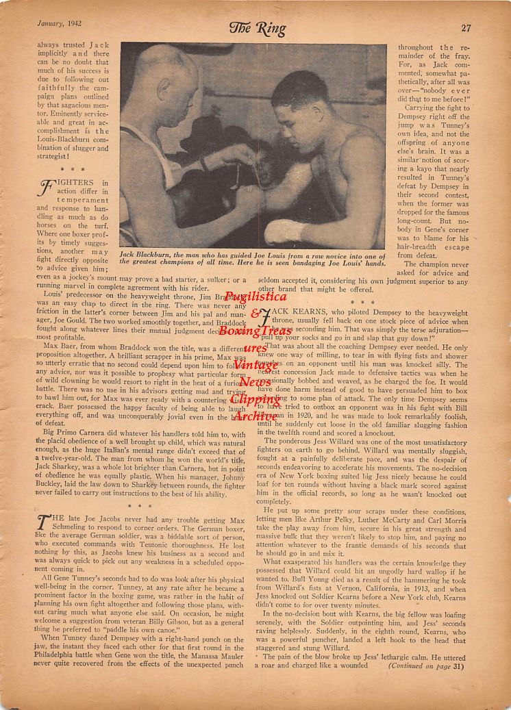 Boxing News Clipping #173 - Joe Louis and Jack Blackburn