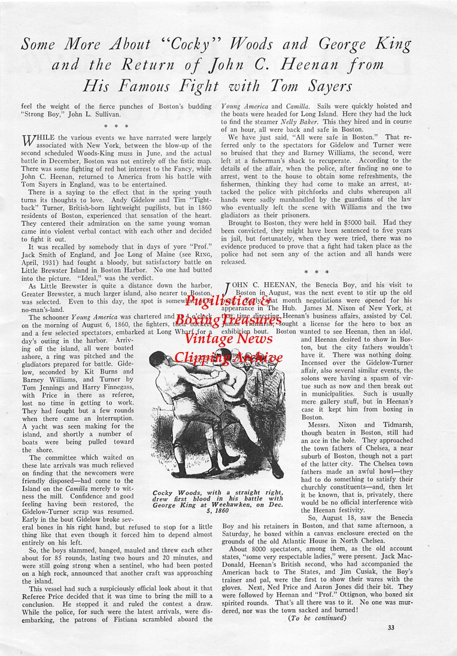 Boxing News Clipping #1732 - Benny Leonard, Cocky Woods vs. George King