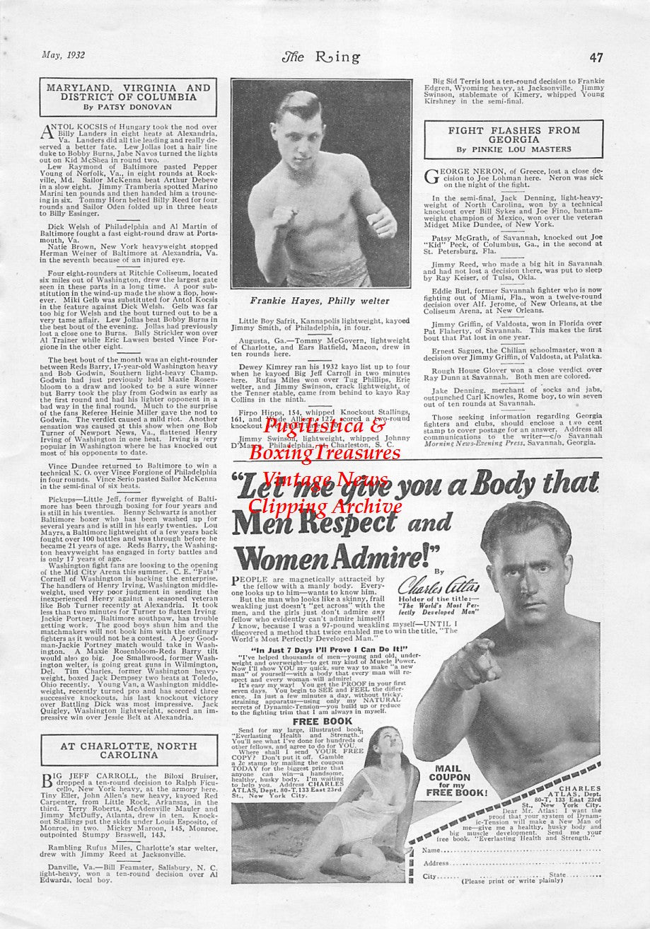 Boxing News Clipping #1736 - Frankie Hayes