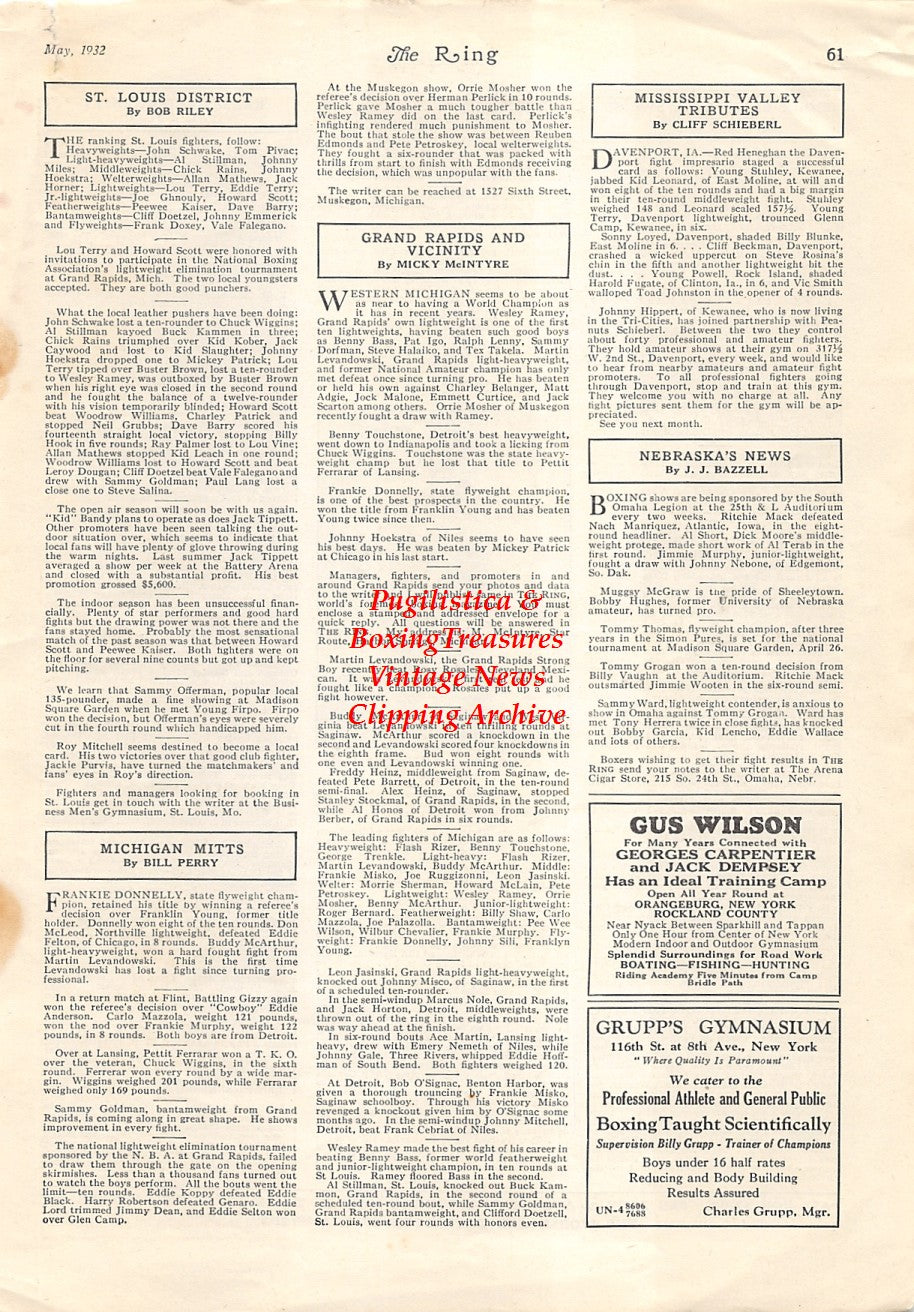 Boxing News Clipping #1741 - Babe Hunt (Oklahoma Heavyweight) 1932