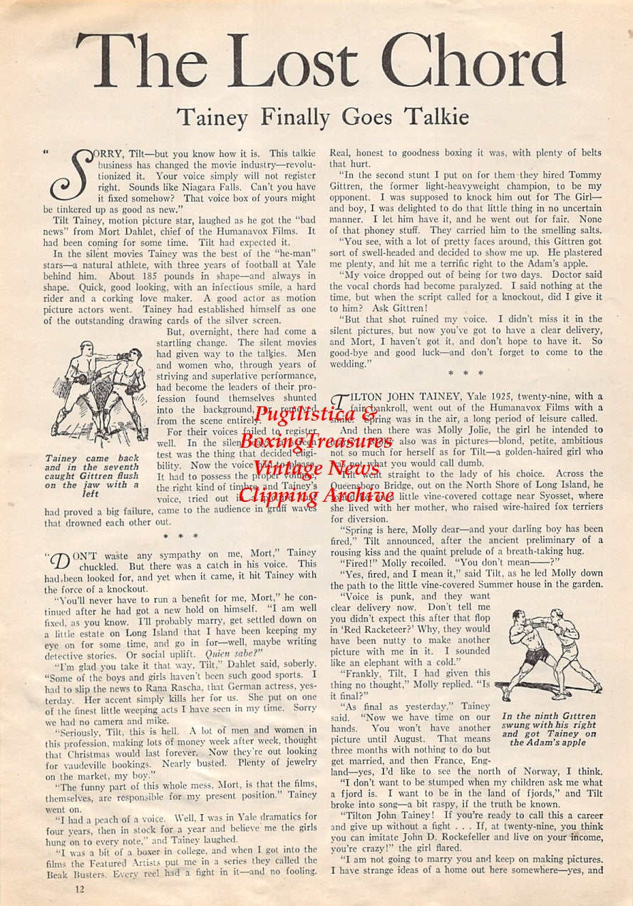 Boxing News Clipping #1748 - Frankie Campbell vs. Max Baer