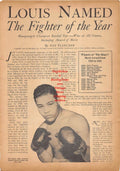 Boxing News Clipping #175 - Joe Louis "Fighter Of The Year", Buddy Baer, Billy Conn