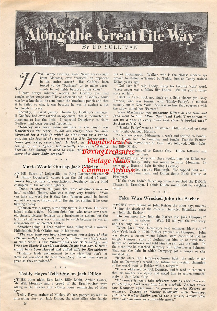 Boxing News Clipping #1750 - Tommy White vs. George Dixon