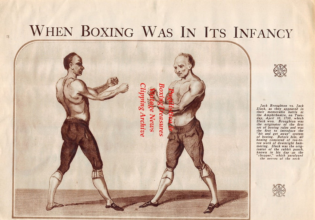 Boxing News Clipping #1752 - Jack Broughton vs. Jack Slack, Battling Nelson, Willie Fitzgerald