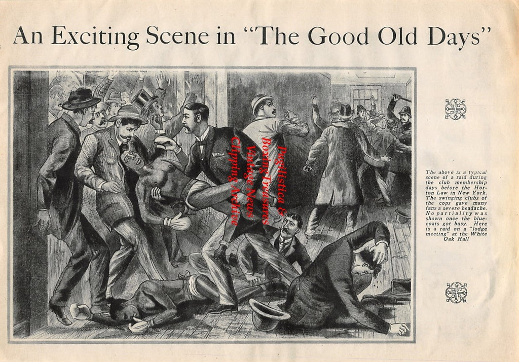 Boxing News Clipping #1755 - James J. Corbett, Police Break Up Boxing Match at White Oak Hall in 1890's