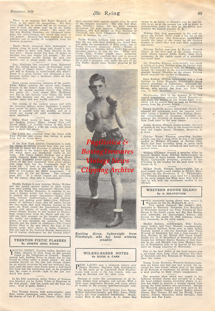 Boxing News Clipping #1760 - Battling Gizzy