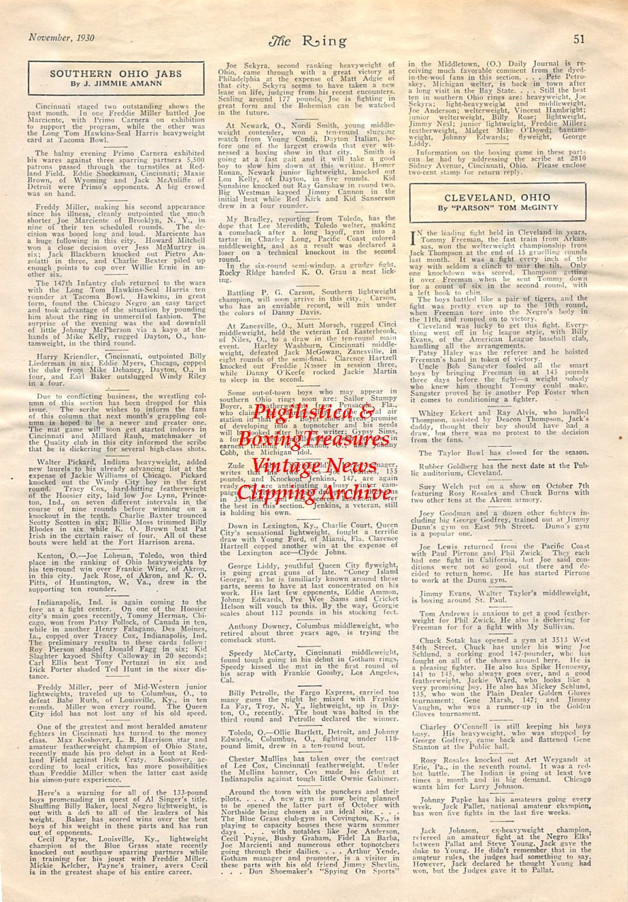 Boxing News Clipping #1761 - Gaston Charles, Pietro Corri