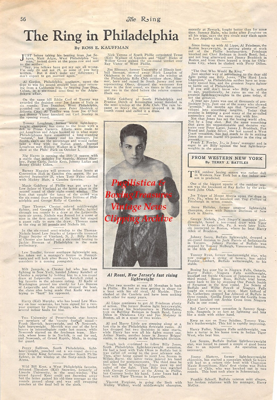 Boxing News Clipping #1762 - Al Rossi, Jack Dempsey