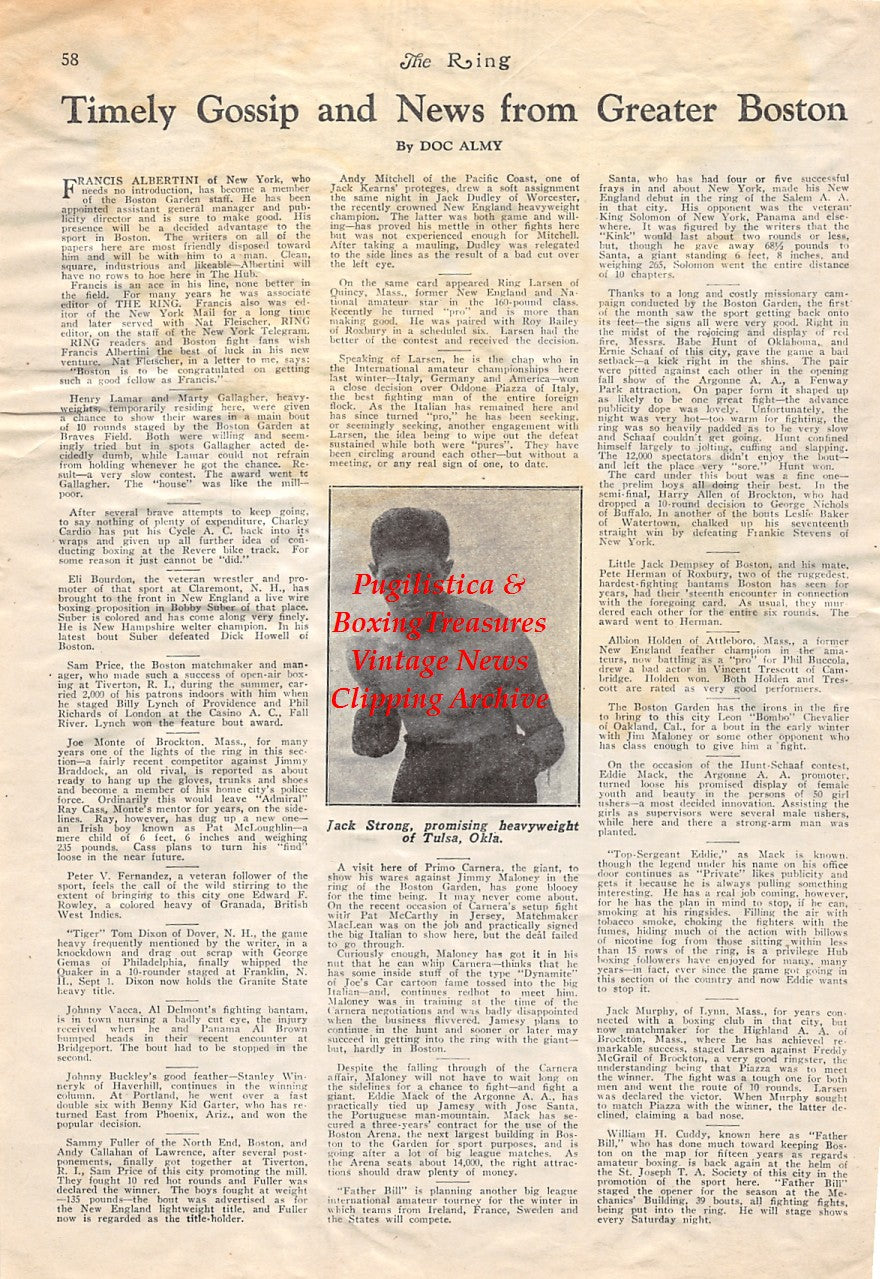 Boxing News Clipping #1763 - Jack Strong, Pal McDonald