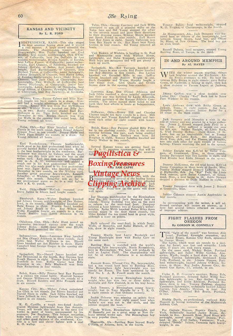 Boxing News Clipping #1764 - Joey Fernandez (Kansas City flyweight)