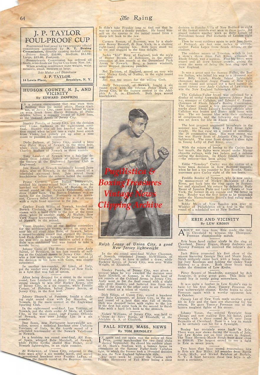 Boxing News Clipping #1766 - Ralph Lenny