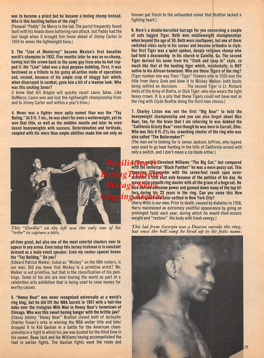 Boxing News Clipping #1777 - Gorilla Jones, Tiger Flowers