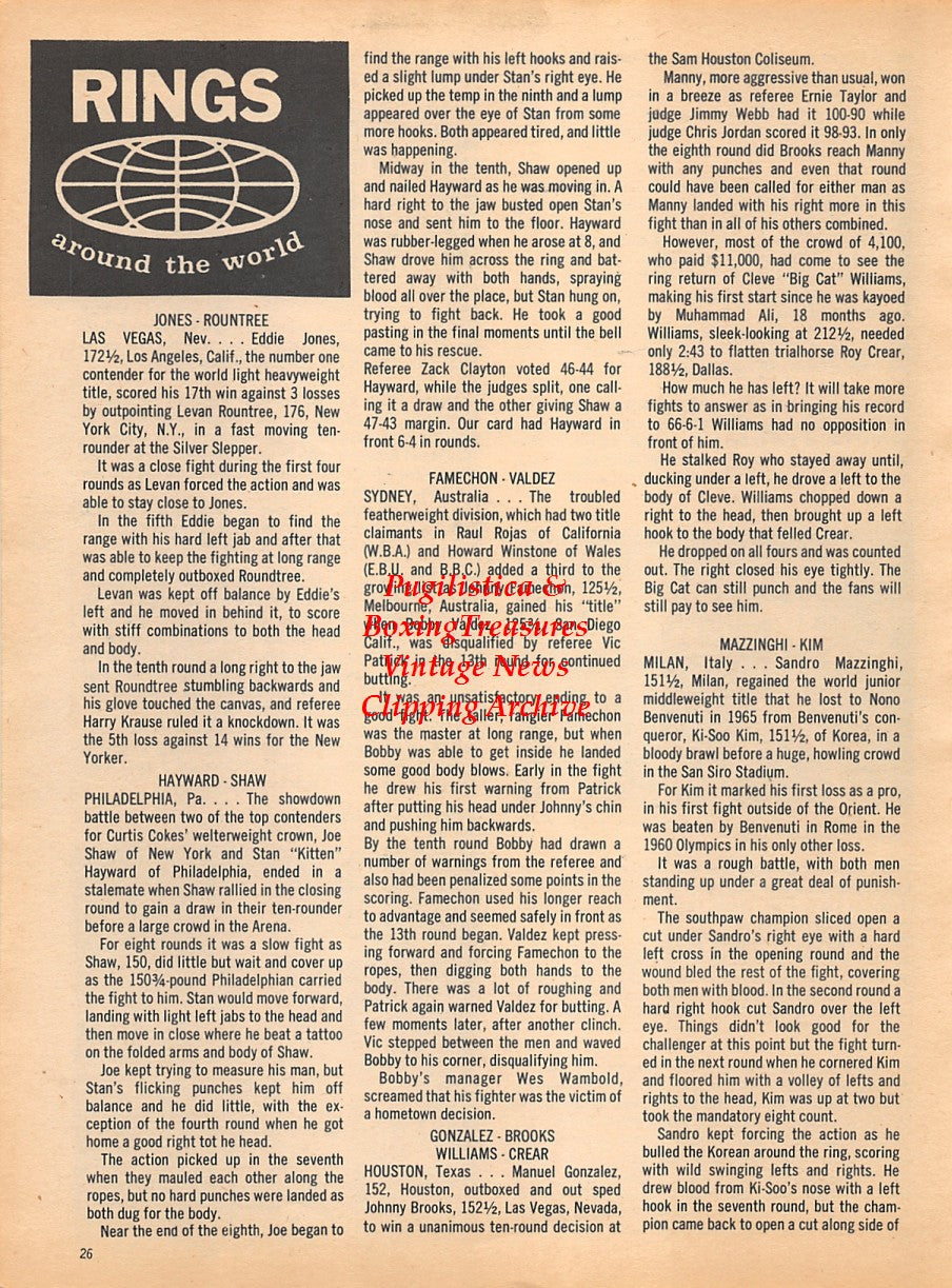 Boxing News Clipping #1777 - Gorilla Jones, Tiger Flowers