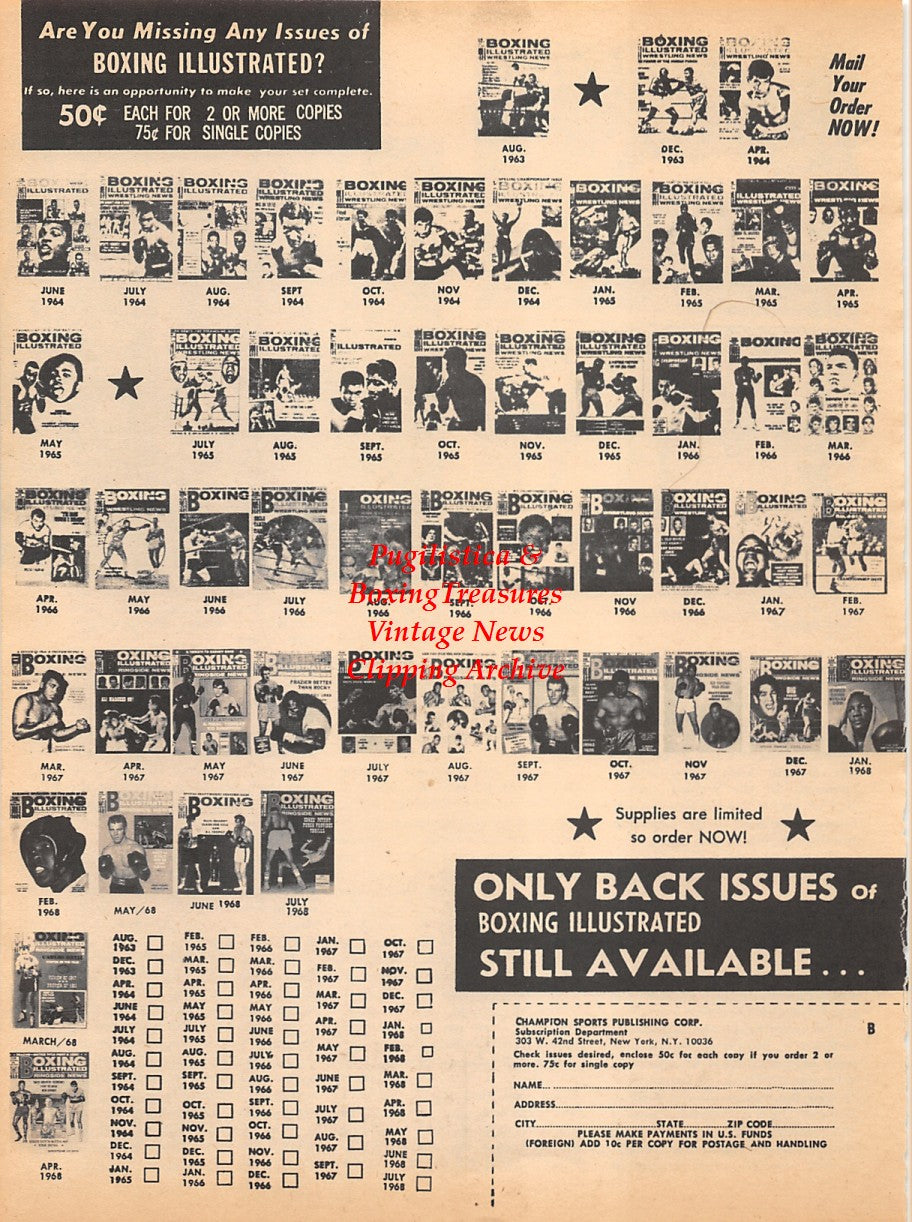 Boxing News Clipping #1786 - Rex Martin vs. Art McCarthy, Dave Walsh, Rex Martin, Terry Hayward, Ralph Osmond, Albert Summerville, Wally Goulding, Harold Hussey, Aubrey Cull, Keith Billard