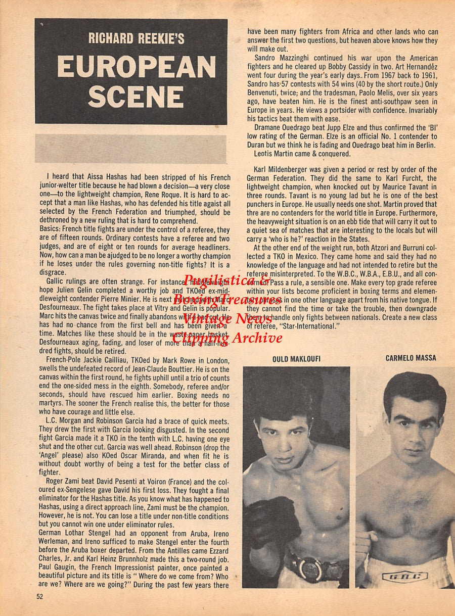 Boxing News Clipping #1790 - John McCluskey, Ould Makloufi, Carmelo Massa
