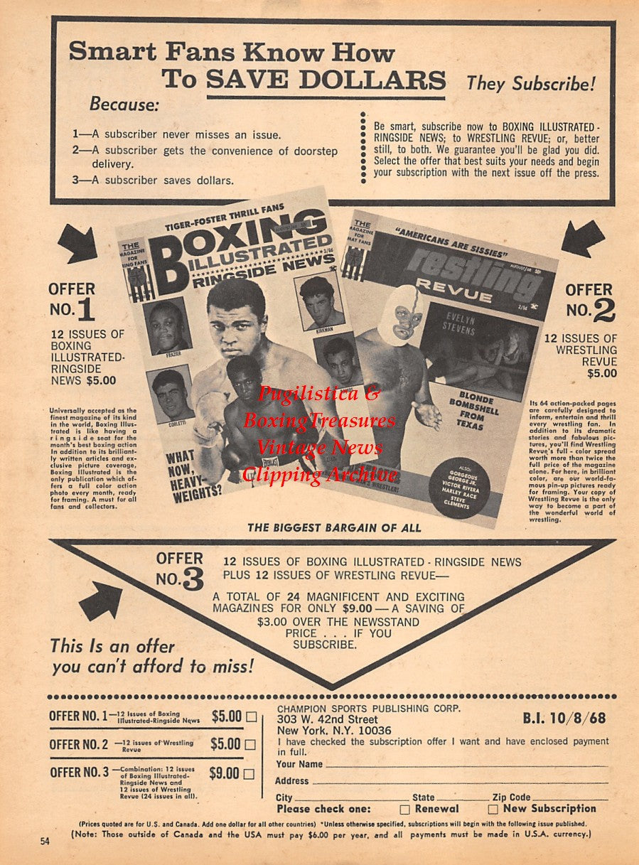 Boxing News Clipping #1791 - Jose Legra, Les Roberts, Luis Romero, Bobby Diamond