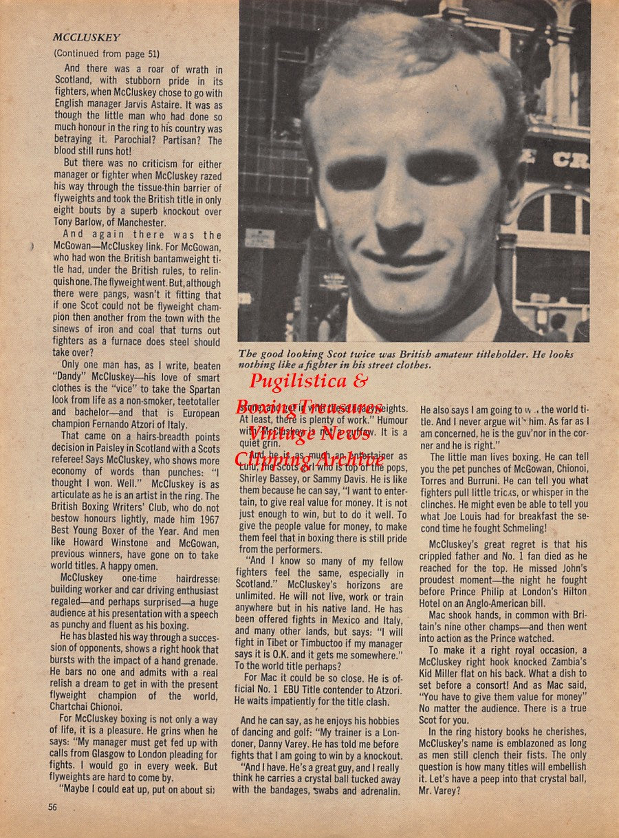 Boxing News Clipping #1792 - John McCluskey, Ryan O'Neal, Hedgemon Lewis, Kevin O'Neal, Leigh Taylor-Young