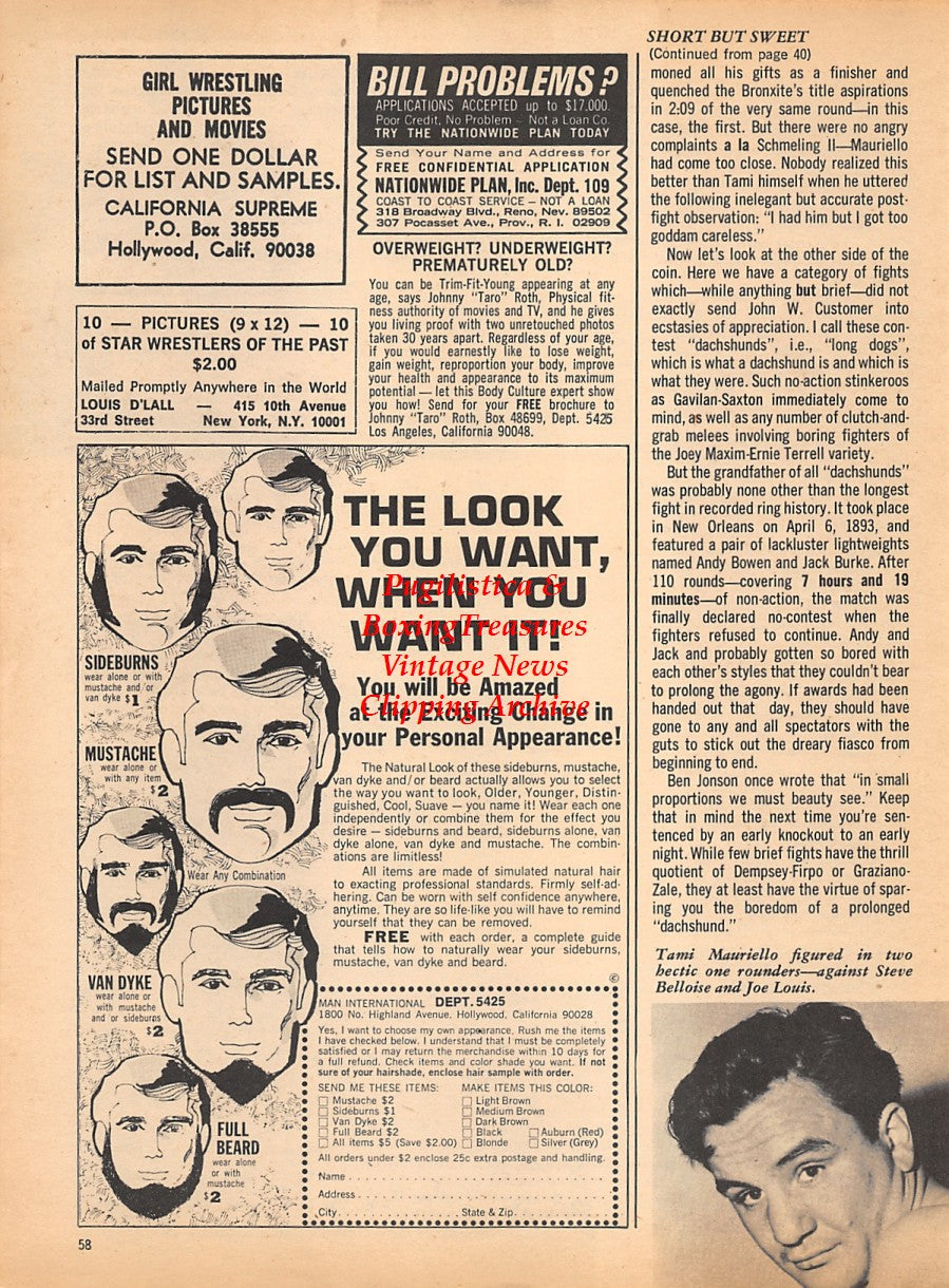 Boxing News Clipping #1793 - Jimmy Ellis and Family, Tami Mauriello