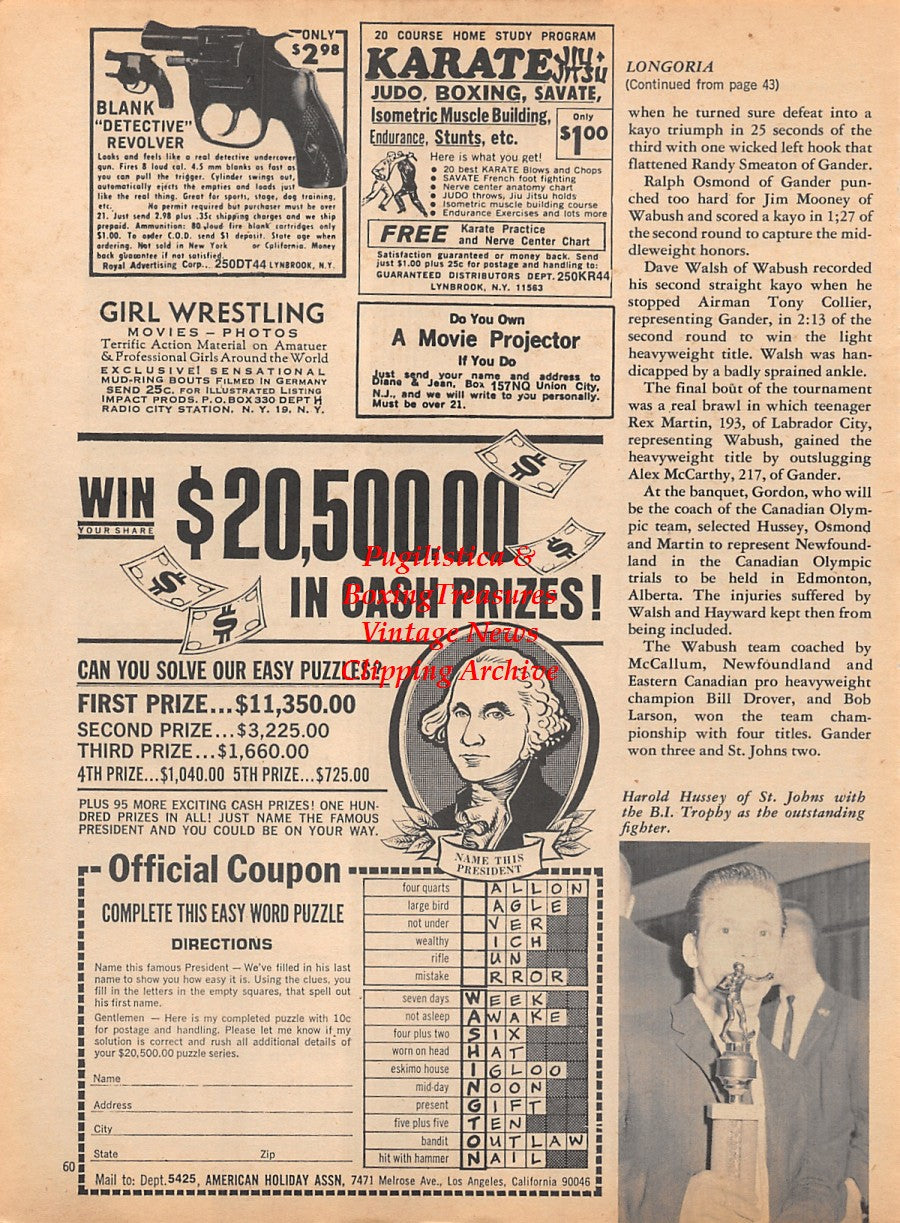 Boxing News Clipping #1794 - Harold Hussey