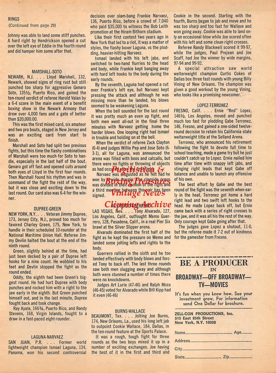 Boxing News Clipping #1794 - Harold Hussey
