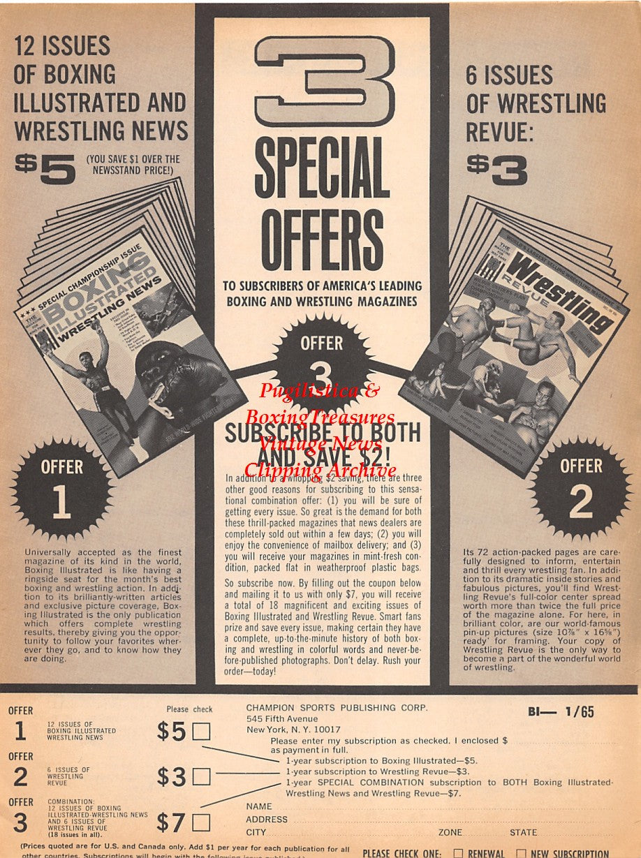 Boxing News Clipping #1799 - Willie Pastrano, Eddie Machen, Harold Johnson