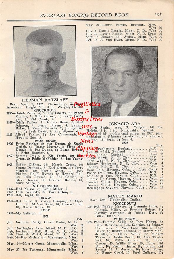 Boxing News Clipping #18 - Herman Ratzlaff, Ignacio Ara