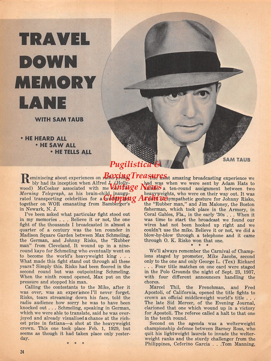 Boxing News Clipping #1807 - King David, Sam Taub