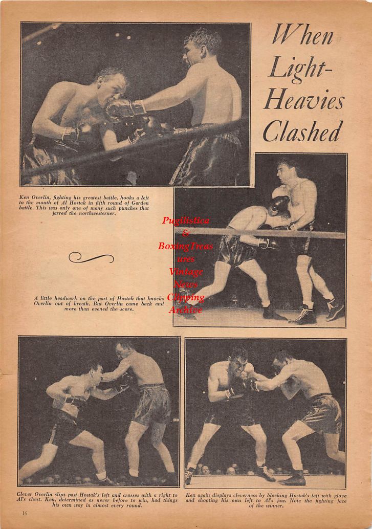 Boxing News Clipping #181 - Ray Lunny, Rush Dalma, Small Montana, Kui Kong Young, Ken Overlin vs. Al Hostak