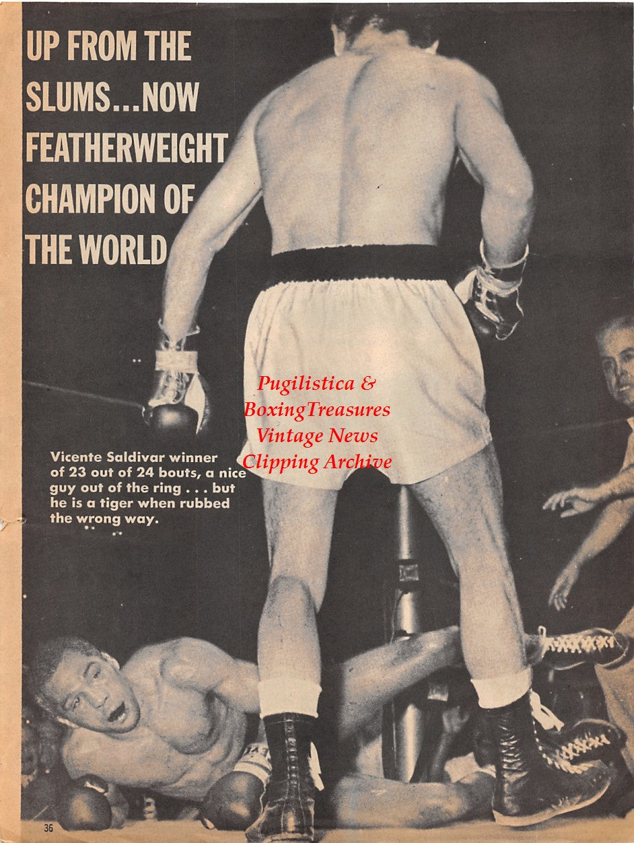 Boxing News Clipping #1813 - Vicente Saldivar vs. Sugar Ramos, Joey Archer vs. Dick Tiger