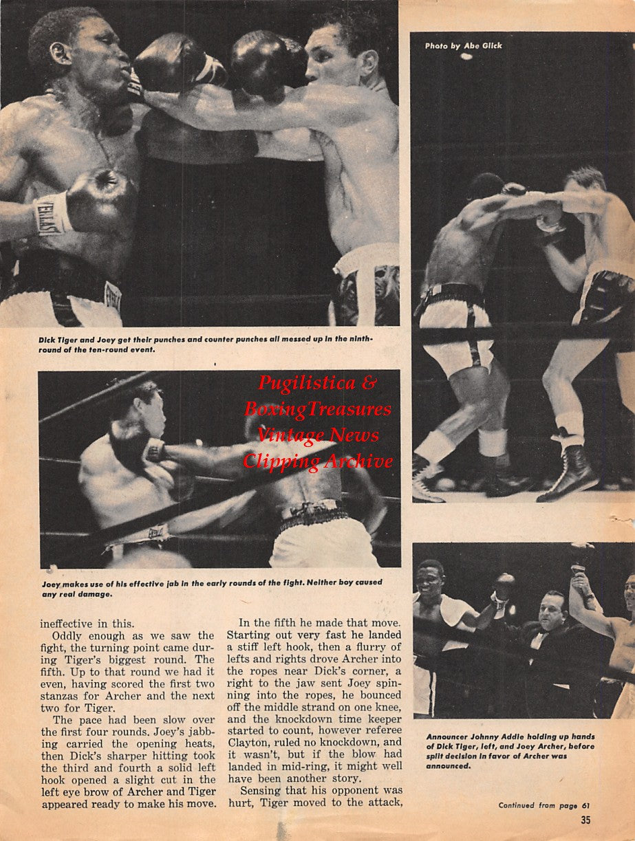 Boxing News Clipping #1813 - Vicente Saldivar vs. Sugar Ramos, Joey Archer vs. Dick Tiger