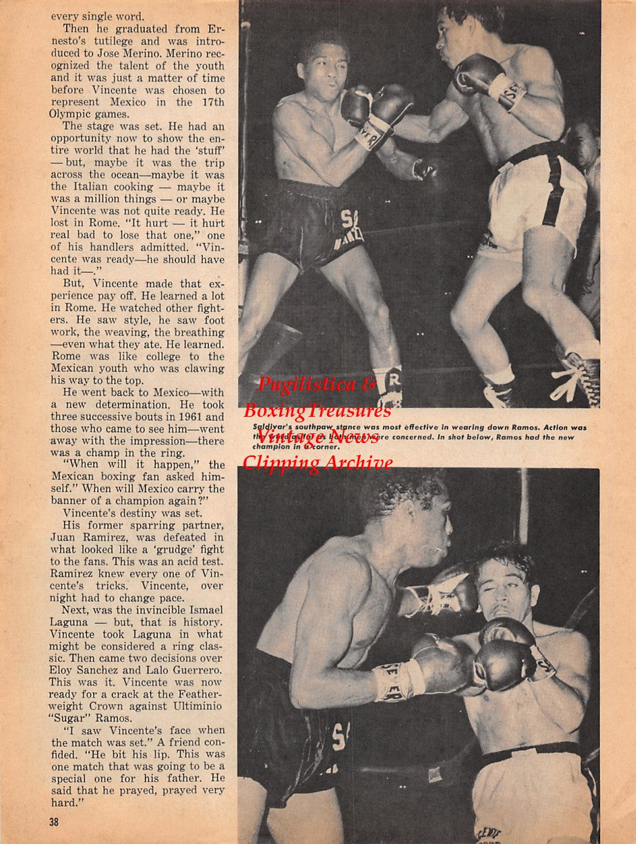Boxing News Clipping #1814 - Vicente Saldivar vs. Sugar Ramos
