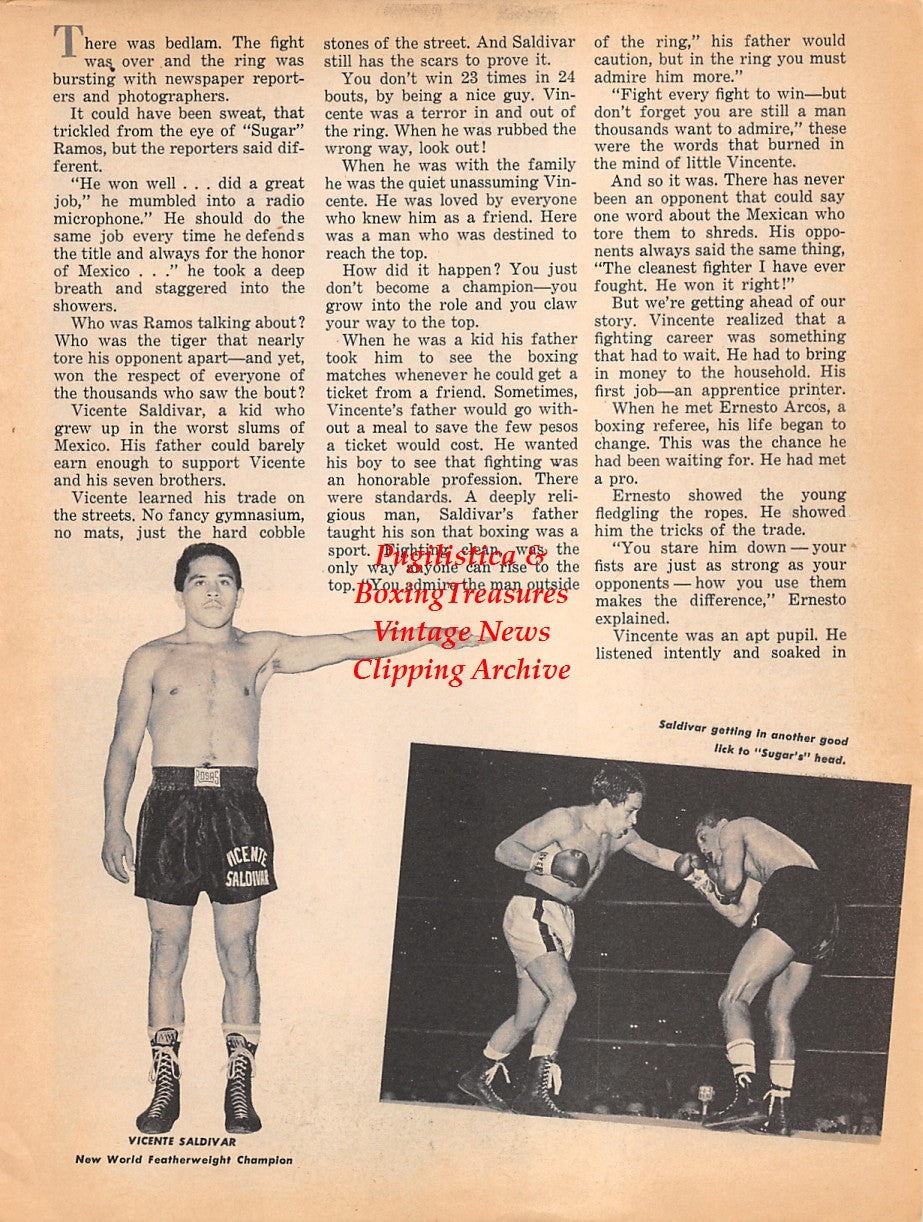 Boxing News Clipping #1814 - Vicente Saldivar vs. Sugar Ramos