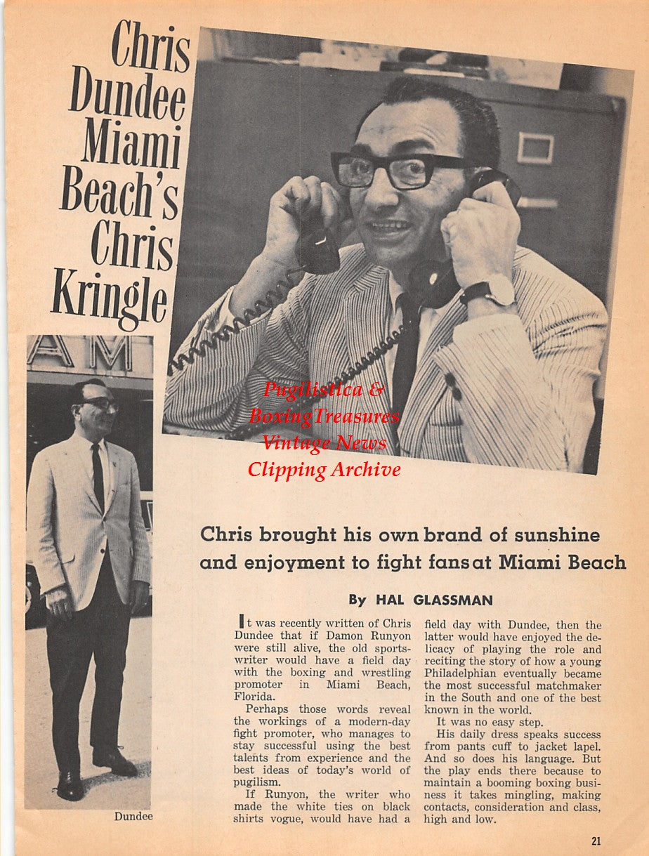 Boxing News Clipping #1825 - Chris Dundee, Georgie Abrams vs. Marcel Cerdan, Joe Brown vs. Wallace Bud Smith