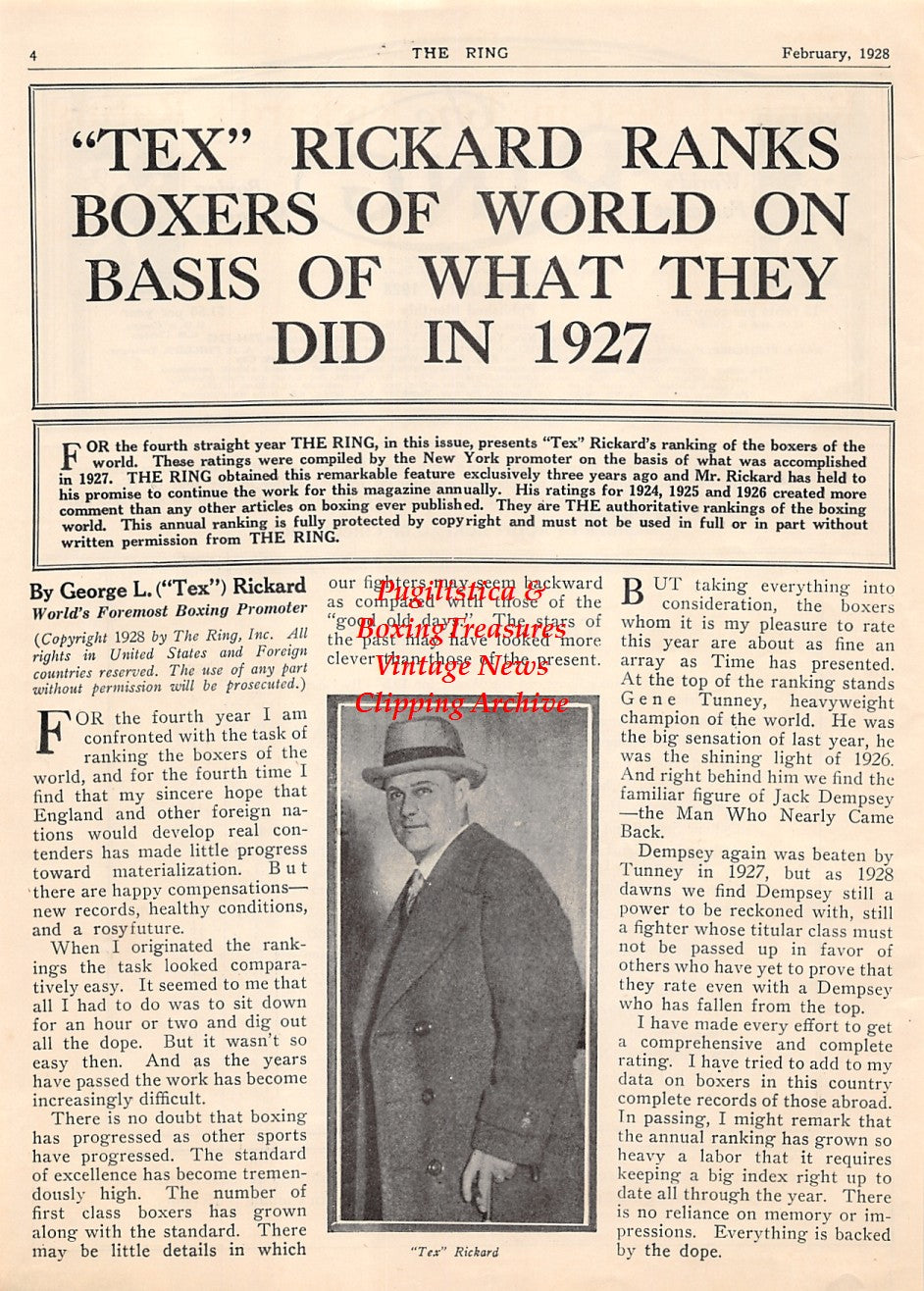 Boxing News Clipping #1852 - Tex Rickard