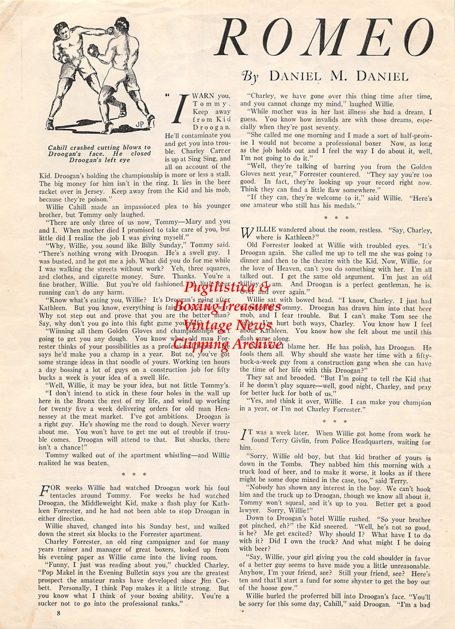 Boxing News Clipping #1866 - Jack Dempsey, Sid Terris, Jimmy McLarnin