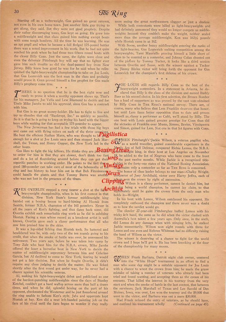 Boxing News Clipping #187 - Lee Savold vs. Jack Marshall